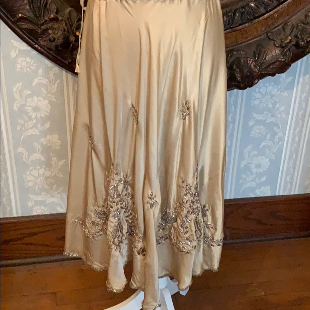 Silk embellished skirt